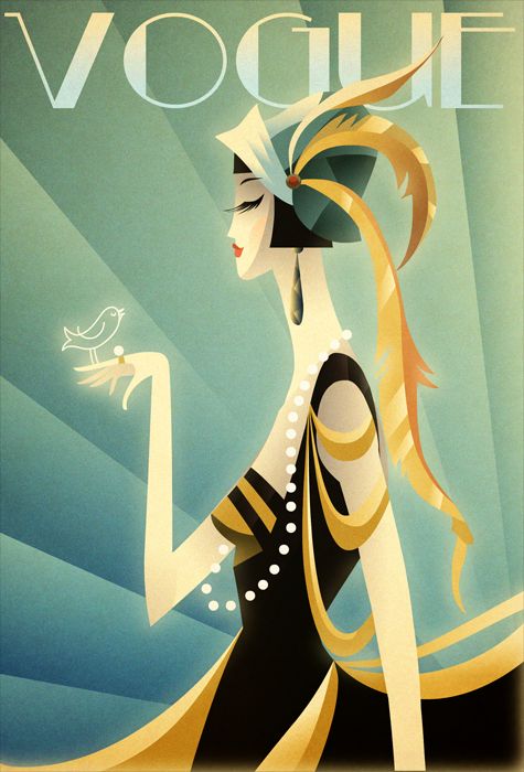 Billede af en dame afbilledet i Art Deco stilen